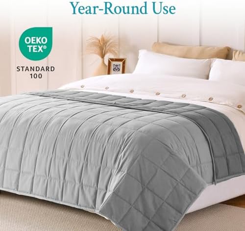 Topblan Cooling Weighted Blanket for Adults, 15 lbs 48 x 72 Twin Size Bed - Image 4