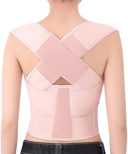 Posture Corrector for Women and Men Back Brace Shoulder Straightener Hunchback Adjustable Support Upper Comfy Correction Upgraded Lightweight Hump Pain Relief Scoliosis Lumbar Spine Pink X-Large by QualityFreedomEmpowerment