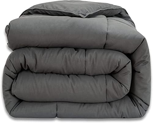 MAPLE DOWN Soft Super King Plus Size Comforter Duvet Insert-Down Alternative Comforter Quilted with Corner Tabs-Lightweight Fluffy Breathable Machine Washable (Gray, 128“x120“) - Image 2