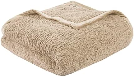 Woolrich Burlington Berber Blanket Super Soft, Cozy Lightweight Cover with Luxurious Velvet Binding, Modern Trendy All Season Bedspread Bedding-Set, King: 108x90, Tan by Unknown