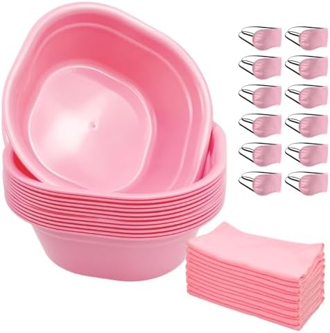 36 Pcs Kids Foot Spa Kit for Girls, Spa Party Supplies for Girls with 12 Pcs Foot Tub & 12 Pcs Pink Hand Towels & 12 Pcs Eye Masks for Girls Sleepover Slumber Party Supplies (Pink) by CODOHI