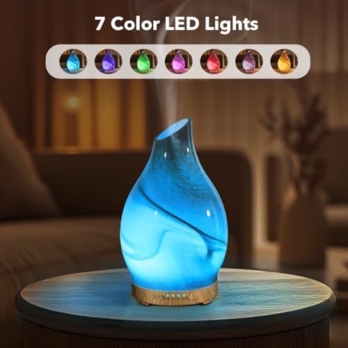Glass Essential Oil Diffuser for Home, 120ML, 7 Color Lights - Image 3