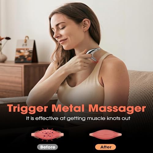Ergonomic Deep Tissue Massage Tool, Metal Trigger Point Gua Sha Scraper for Full Body Myofascial Release, FSA Eligible Acupressure Thumb Saver Tool for Neck, Back & Muscle Knot Relief - Image 4