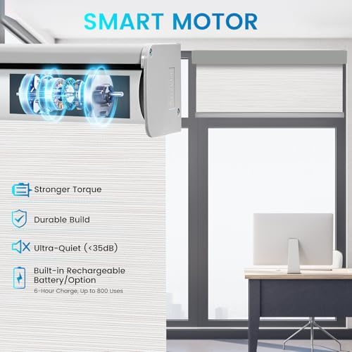 Motorized 100% Blackout Roller Shades – Custom Smart Blinds with Remote Control, Rechargeable Battery or Plug-in Motor, Tuya WiFi Optional, Home & Office Automatic Window Shades (Beige Yellow/CH9421) - Image 3