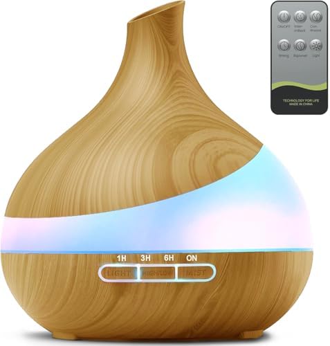 HJTHJT 500ML Essential Oil Diffuser for Home: 14 Color LED Humidifier by HJTHJT