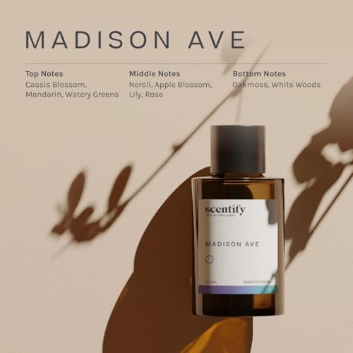 Scentify Madison Ave Aroma Oil Refill Scent for Oil Diffusers – Cassis Blossom, Mandarin, Neroli & White Woods – Luxurious Relaxing Aromatherapy Diffuser Fragrance 100ml, 3.38 oz - Image 3