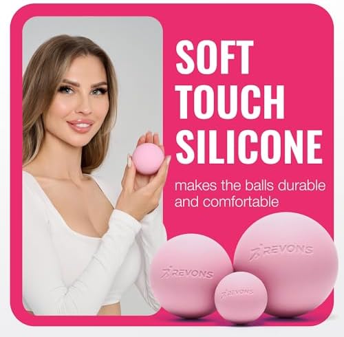 3 in 1 Massage Ball Set - Lacrosse Balls for Myofascial Release, Back Pain Relief, Face Fitness, Trigger Points, Yoga, Physical Therapy, Muscle Recovery and Soft Deep Tissue Massage (Pink) - Image 3