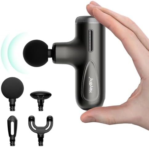 HEYCHY Mini Massage Gun Deep Tissue Muscle Massager Adjustable Depth, Black by HeyChy
