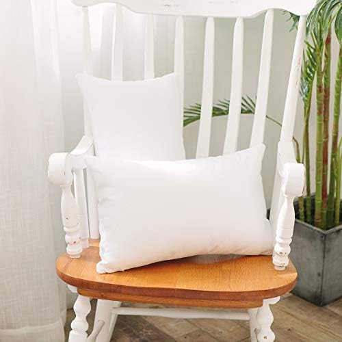 White Pillow Case Soft Linen Rectangle Decorative Throw Cushion Cover Pillowcase with Smooth Hidden Zipper for Car 12" x 20 " - Image 2