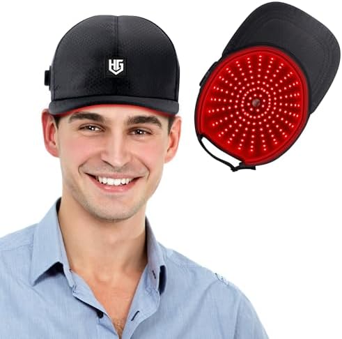 Red Light Therapy for Hair Growth: Cordless Red Light Heating Cap with 2000mAh Rechargeable Battery, Portable Care Tool for Home Use for Men & Women by WEETALL