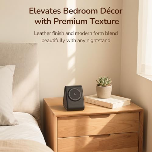 Housbay Sound Machine with Magnetic Wireless Charger for iPhone, 2-in-1 Design for Clutter-Free Nightstand, Dual-Speaker Stereo Sound for Sleeping - Black - Image 7