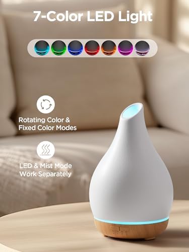 InnoGear 300ml Ceramic Essential Oil Diffuser, Diffusers for Home, White - Image 5