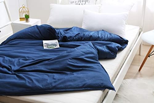 F.Y.Dreams Weighted Blanket Duvet Cover 60x80 inches with 8 Ties,Zipper on Long Side/100% Cotton, Navy Blue/Just Duvet Cover - Image 2