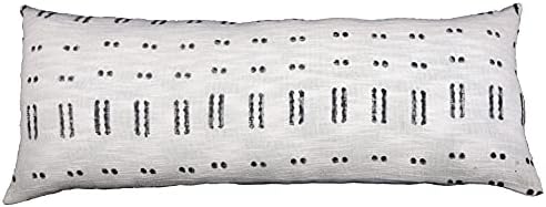 Trade Star 100% Cotton Pillow Cover Mudcloth Rustic Luxurious Lumbar Back Rest Cover for Bedding Large Modern Handwoven Cushion Case for Farmhouse Decor (Ivory Blossom 14X36 INCHES) by TradeStar
