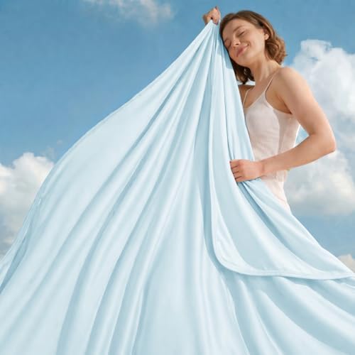 GOHERO Cooling Blanket Queen - Arc-Chill Q-Max >0.5 Cool Summer Blanket for Hot Sleepers - Double Design Lightweight Blanket Absorbs Heat to Keep Cool on Warm Nights(90"x90") Blue by Unknown