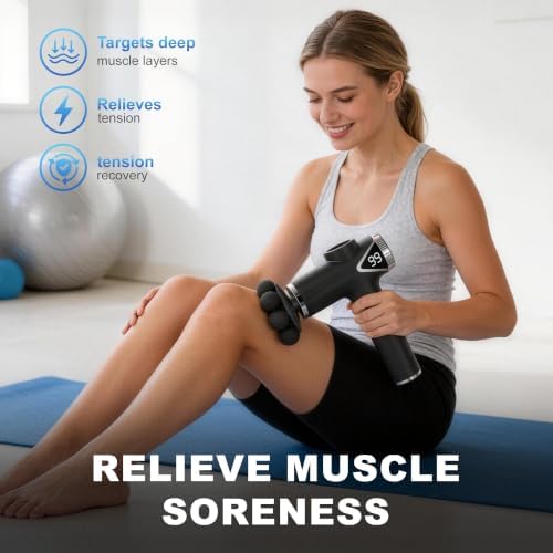 LEERCON Massage Gun Deep Tissue Back Massager for Pain Relief with 9 Heads - Image 3