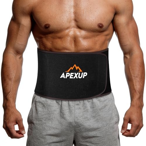APEXUP Waist Trainer for Women Lower Belly Fat, Men Sweat Band, Stomach Wrap, Waist Trimmer with Removable Lumbar Support by APEXUP