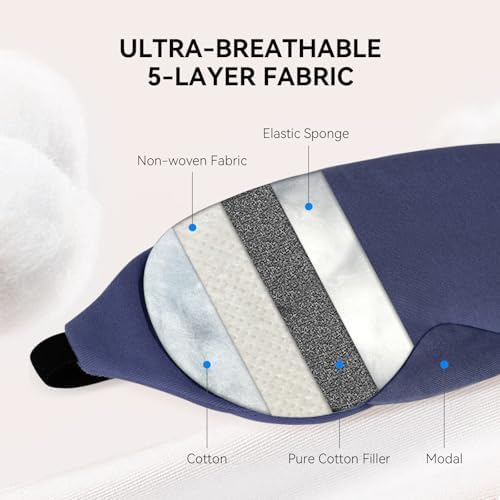 Mavogel Cotton Sleep Mask with Updated Bending Nose Design, 100% Handmade - Image 6