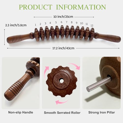 Wood Therapy Massage Roller Stick for Muscle Relief & Cellulite Reduction - Image 2
