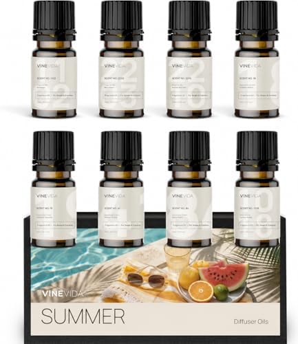 VINEVIDA Summer Diffuser Oil Collection [Set of 8] - Scented Oil | Aromatherapy Diffuser Oils | Made in USA by VINEVIDA