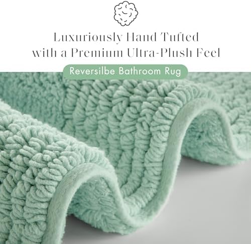 Madison Park Splendor Reversible 100% Cotton Bath Runner, 24 x 60, Green - Image 2