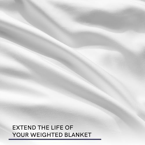 YnM Exclusive Cooling Duvet Cover for Weighted Blankets with 16 Strings (White, 88"x104") - Image 4
