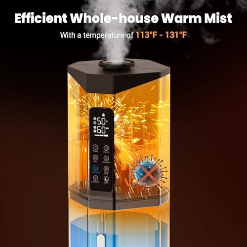 Humidifier for Large Room, 2.38Gal Cool & Warm Mist,Top Fill, 60H - Image 2