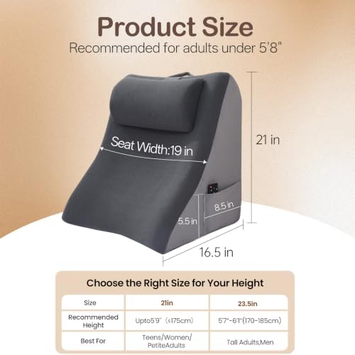 Vekkia 21” Back Rest Pillow with Dual-Layer Foam for Reclining and Sitting - Image 2
