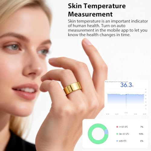 Smart Ring for Women, Health Tracker & 5ATM, COLMI R02. (Gold, 10#) - Image 6