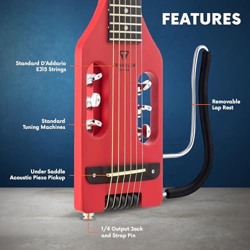 Traveler Guitar Ultra-Light Acoustic Acoustic-Electric Guitar, Vintage Red - Image 2