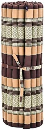 Leewadee - Kapok Roll Mat – Handcrafted Folding Sleep & Relaxation Mattress from Thailand, Ideal as Guest Bed, Camping Mat, Yoga Mat or Traditional Futon, 75 x 39 inches, Brown - Image 5