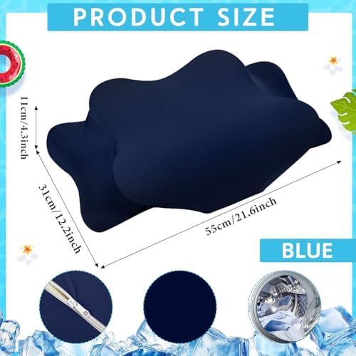 Hahafelt Cooling Cervical Neck Pillowcase,Navy Blue,Standard Size - Image 2