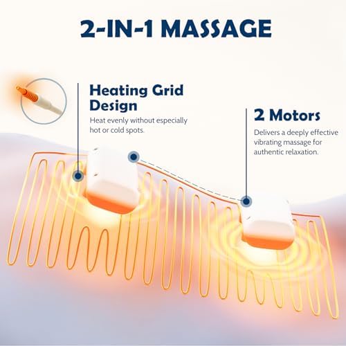 DAILYLIFF Massage Heating Pad, 12"x 24" Electric Heated Pads with Massager, 4 Massage Modes, 6 Heat Settings, 24 Relaxing Combinations, Auto-Shut Off, Green - Image 3
