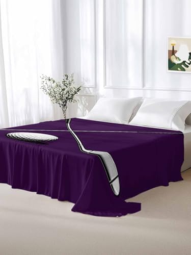 California King Flat Sheet Golf Ball Club Flat Sheets Only Soft Breathable Microfiber Bedding Top Sheets Luxury Hotel Quality Game Sports Purple Cal King Bed Sheet for All Season Bedroom Dorm Decor - Image 6