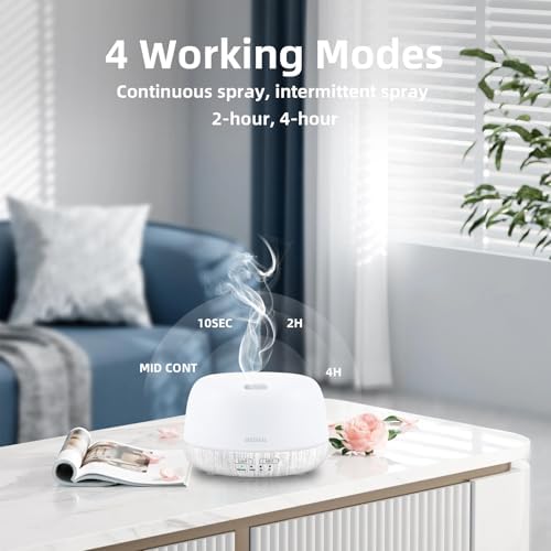 SEEDSEEL 300ML Essential Oil Diffuser with Remote Control, Aromatherapy Diffuser with 7-Color Changing LED Light for Bedroom, Home - Image 5