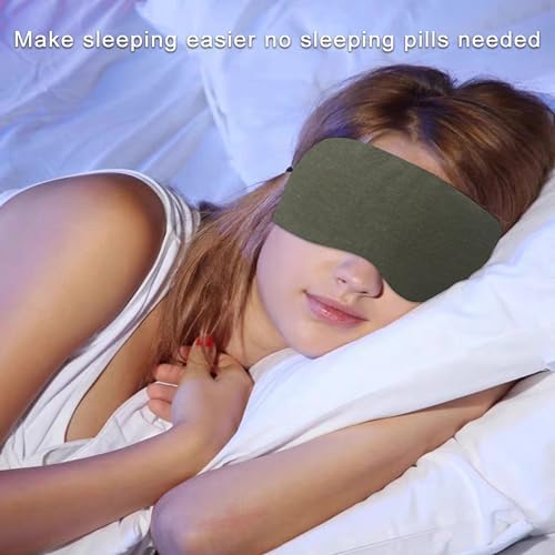 Sleep Mask Pure Linen Eye Mask, with Elastic Band,Comfort Sleeping Shade for Nighttime Sleeping, Traveling & Napping,Side Sleeper Eye Cover Cooling with Travel Bag Gift Package(Navy) - Image 3