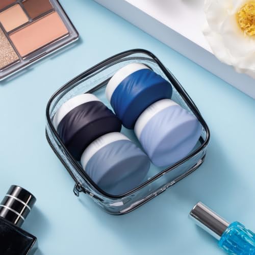 Gemice Silicone Cream Jars TSA Approved Travel Size Containers with Clear Bag, Leak-proof Travel Accessories with Lid for Cosmetic Face Body Hand Cream (4 Pack) - Image 5