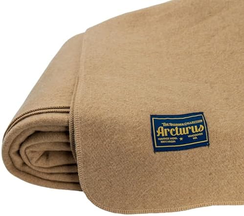 Arcturus Bighorn 100% Virgin Wool Blanket | Heirloom-Quality Wool Bedding for Home & Cabin | Warm, Thick & Durable (King Size, Flax) by Arcturus
