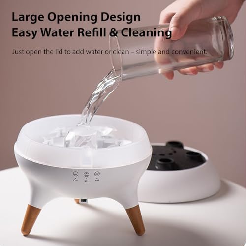 250mL Desktop Humidifier with 7-Color Lights, Music, Two Mist Modes, 4H/8H Timer (US Plug 100-240V) - Image 6