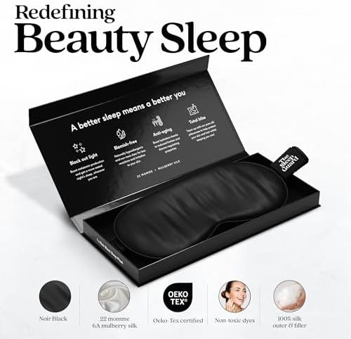 TheSleepGuard Pure Silk Sleep Mask [100% 6A Mulberry Silk, 22 Momme] Light Blocking Travel Essentials. Eye Masks for Sleeping. Black Oeko-Tex Blindfold. Eye Covers for Men & Women - Image 2