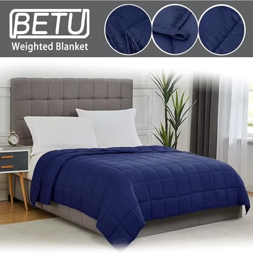 Weighted Blanket for Adults 25lbs, 88"x104", Cal King Cooling Heavy Throw Blanket for 220-280lbs, Microfiber Soft Big Blankets Weighted Comforter, Navy - Image 3