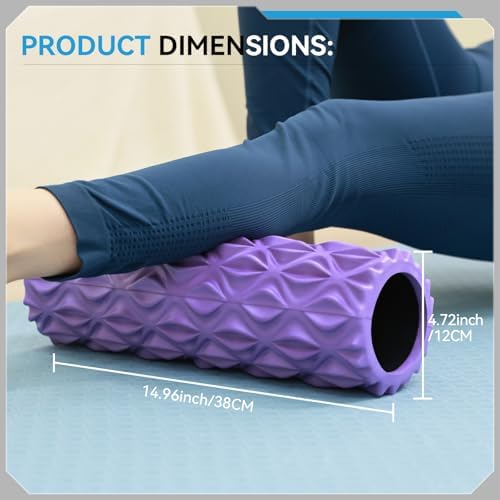 Foam Roller, 15 inch High Density Massage Roller for Exercise - Image 2