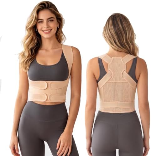 Posture Corrector for Women 2-in-1 Adjustable Full Back Brace Support by Unknown