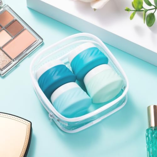 Gemice Silicone Cream Jars TSA Approved Travel Size Containers with Clear Bag, Leak-proof Travel Accessories with Lid for Cosmetic Face Body Hand Cream (4 Pack) - Image 5