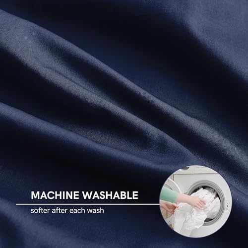 YnM Cotton Duvet Cover for Weighted Blankets (Navy, 41''x60'') - Image 5
