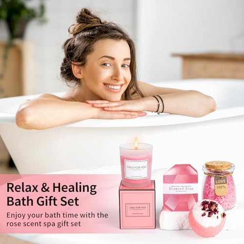 Birthday Gifts for Women, Pink Self-Care Spa Kit Gift, Relaxing Birthday & Thinking of You Care Package for Her, Mom, Wife, Girlfriend, Valentine’s Day Present for Her - Image 6