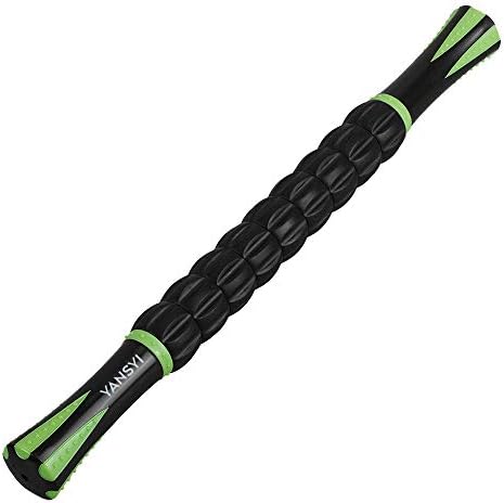 YANSYI Professional 9-Roller Deep Tissue Massage Stick - Portable Muscle Recovery Roller for Athletes, Relieves Post-Workout Soreness & Leg/Back Pain - Portable Physio Tool (Black) by YANSYI