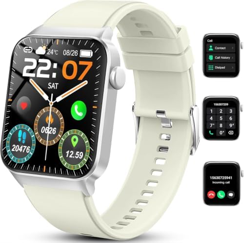 Smart Watch for Women Men (Answer/Make Call), Smartwatch with Heart Rate/Sleep Monitor/Pedometer, 2026 New Fitness Watch IP68 Waterproof, 113+ Sports Modes,Activity Tracker for Android iOS-White by Jugeman