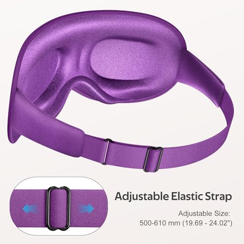 Vynix® Sleep Mask for Women Men - 100% Blackout Eye Masks for Sleep - 3D Soft Sleeping Mask for Side Sleepers - Zero Pressure Lash Extensions Eye Cover Shade for Airplane Travel Essentials, Purple - Image 6