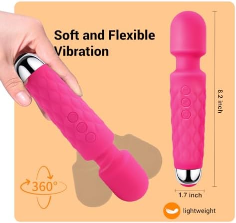 Handheld Massager,Power Wand Wireless Rechargeable Vibrating Massager, Body Massaging for Woman and Back Neck Muscle Aches (Pink) - Image 3
